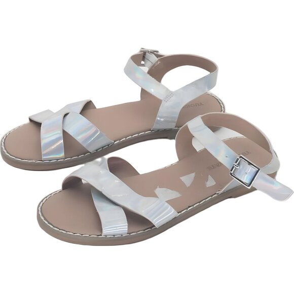 Tucker & Tate Girls Tarya Flat Sandal White Size 2 Kids - Picture 2 of 6